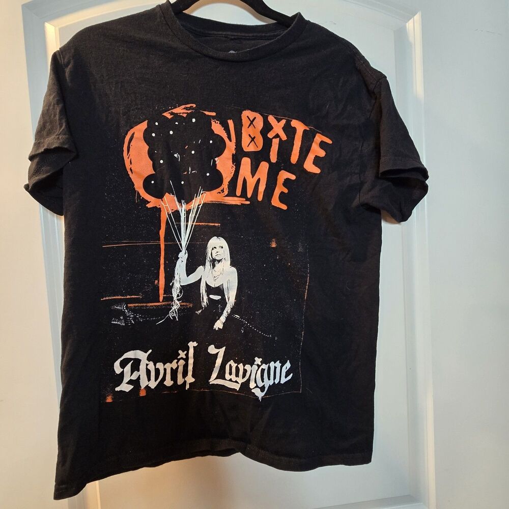 Avril Lavigne "Bite Me" Black Tee for Women Authentic Avril Brand- Size Medium
